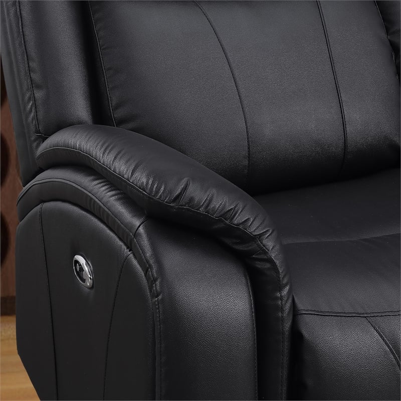 Leather Recliner Arm Chair Power Reclining Sofa Chair  Home Theater Couch Black