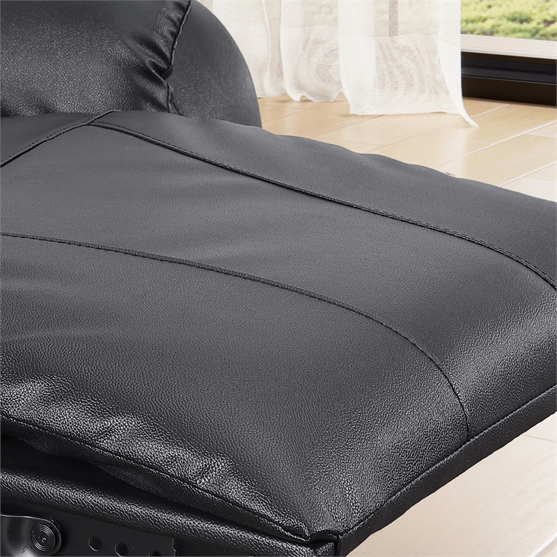 Leather Recliner Arm Chair Power Reclining Sofa Chair  Home Theater Couch Black