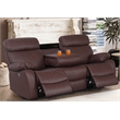Alexent Power Recliner Sofa  Leather 3 Seater Theater Couch w Cupholder Brown