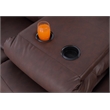 Alexent Power Recliner Sofa  Leather 3 Seater Theater Couch w Cupholder Brown