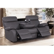 Alexent Leather Recliner Sofa Power 3 Seater Recliner Couch w Cupholder Gray