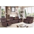Alexent Power Recliner Sofa Set Leather Couch with Cuppholder & USP Ports Brown