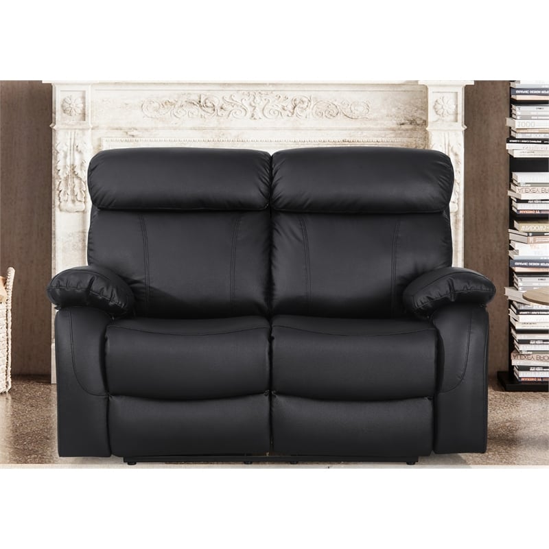 Alexent Power Recliner Sofa Set Leather Couch with Cuppholder & USP Ports Black