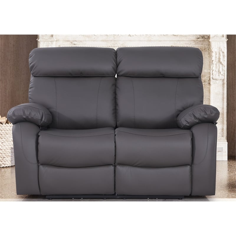 Alexent Power Recliner Sofa Set Leather Couch with Cuppholder & USP Ports Gray