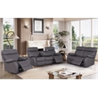 Alexent Power Recliner Sofa Set Leather Couch with Cuppholder & USP Ports Gray