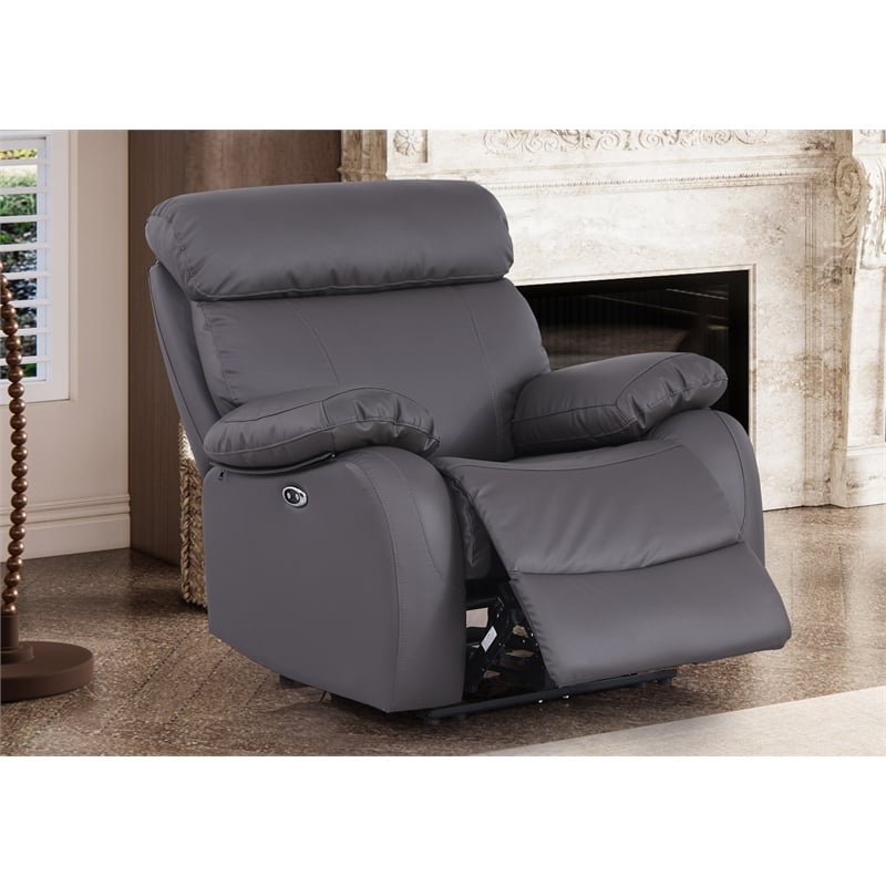 Alexent Leather Recliner Armchair Power Lift Reclining Sofa Theater Couch Gray