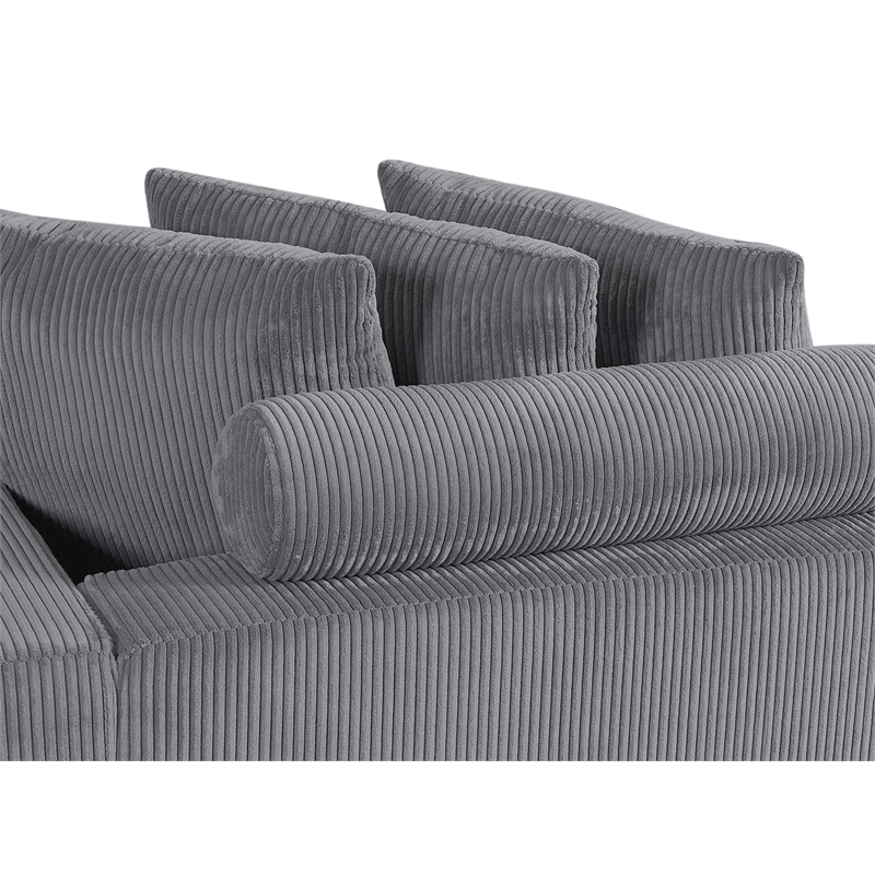 Alexent Sectional Sofa Deep Seat Couch Fabric Sleeper Chaise Couch Gray