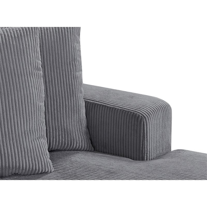 Alexent Sectional Sofa Deep Seat Couch Fabric Sleeper Chaise Couch Gray