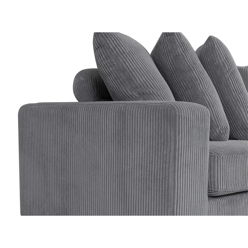 Alexent Sectional Sofa Deep Seat Couch Fabric Sleeper Chaise Couch Gray
