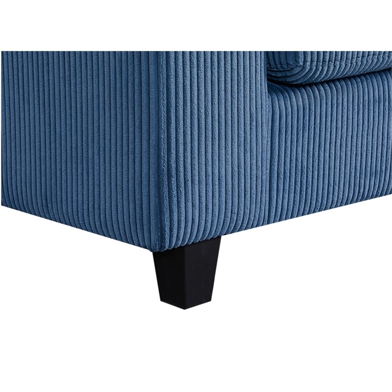 Alexent Deep Seat Sofa Couch Fabric Modular Sectional Sleeper Bed Blue