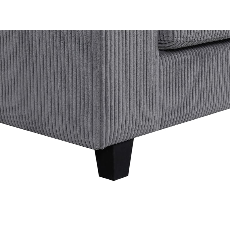 Alexent Fabric Sectional Sofa Deep Seat Left Facing Sleeper Chaise Gray