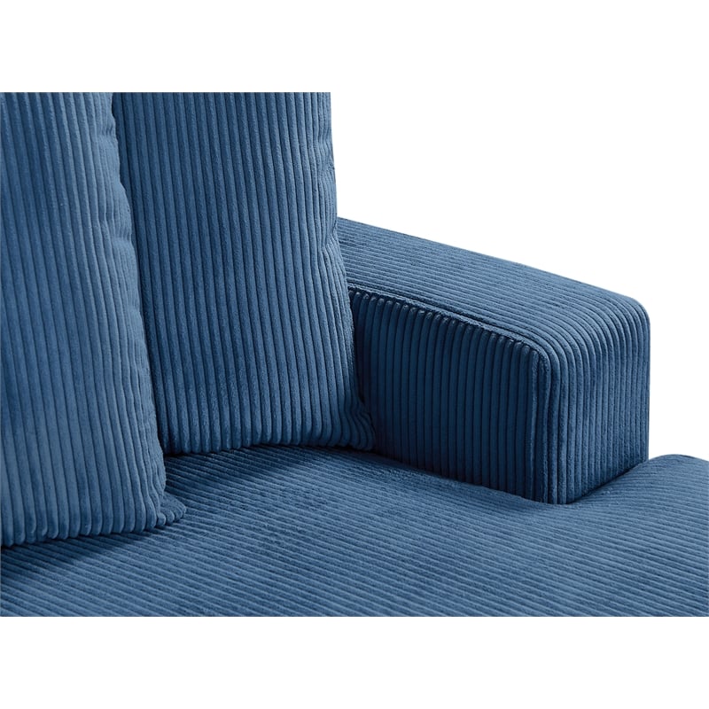 Alexent Deep Seat Sofa Sectional Fabric Sleeper Couch Bed Blue