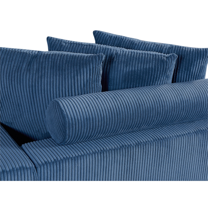 Alexent Deep Seat Sofa Sectional Fabric Sleeper Couch Bed Blue