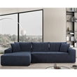 Deep Sofa Couch Blue Chenille Fabric Sofa Bed 108