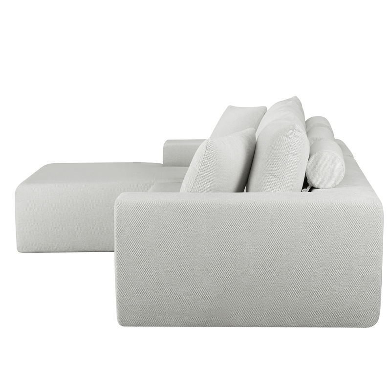 Deep Couch White Chenille Fabric Sofa 108