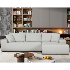 Deep Couch Sleeper Sectional Sofa 108&quot Chenille White Wide Couch with Chaise
