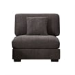 Modular Loveseat with Ottoman Chaise Chenille Wide Couch Sectionals Dark Gray