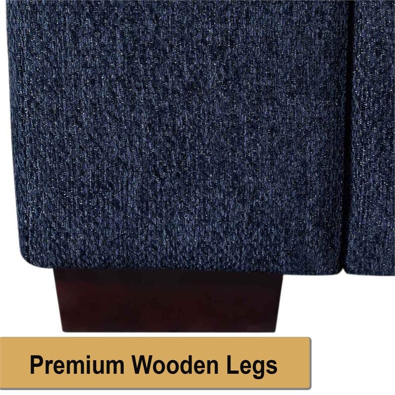 Modular Loveseat with Ottoman Chaise Chenille Extra Wide Couch Sectionals Blue