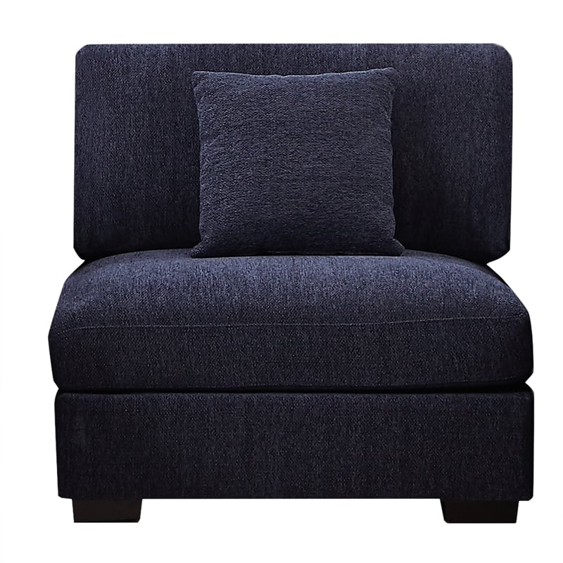 Modular Loveseat with Ottoman Chaise Chenille Extra Wide Couch Sectionals Blue