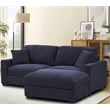 Modular Loveseat with Ottoman Chaise Chenille Extra Wide Couch Sectionals Blue