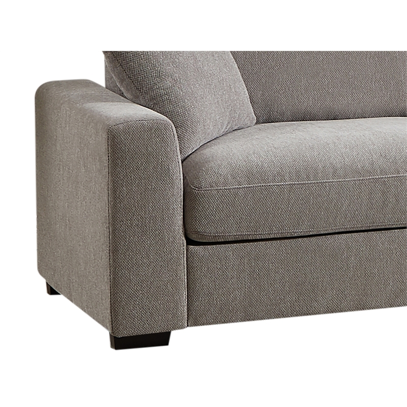 Modular Loveseat with Ottoman Chaise Chenille Extra Wide Couch Sectionals Gray