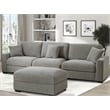 Deep Sectional Sofa with Chaise 3 Seat Modular Sofa Chenille Couch Gray