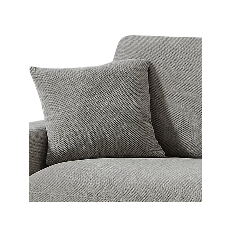 Deep Sectional Sofa with Chaise 3 Seat Modular Sofa Chenille Couch Gray