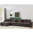 Modern Deep Couch with Chaise Chenille Modular Sectional Sofa Livnig Room Gray