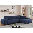 Modular Couch with Chaise Chenille Deep Sectionals with Extra Large Seat Blue