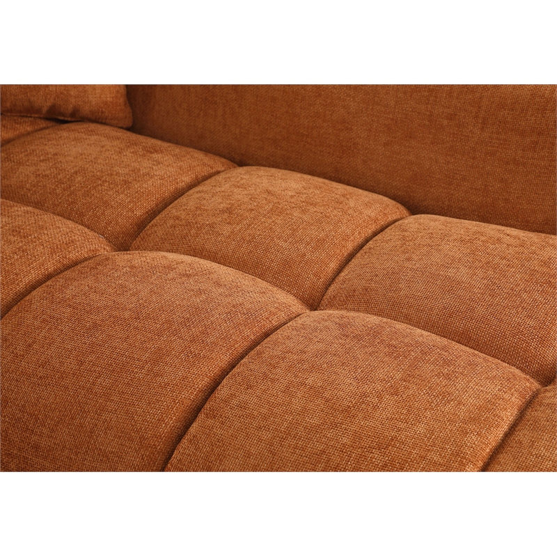 Modular Couch with Chaise Chenille Deep Sectional with Extra Large Seat Caramel