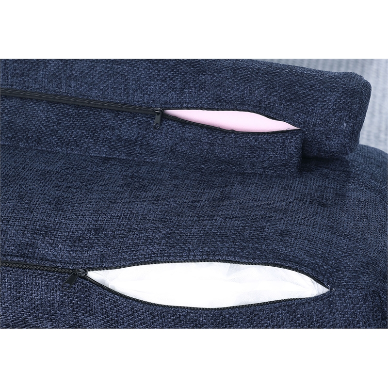 Modular Couch Sofa Chaise Set Chenille Soft Sectionals with Deep Seats Blue