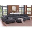 Kingsley 4-Piece Chenille Upholstered Large U-Shape Sectional Dark Gray