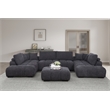 Kingsley 4-Piece Chenille Upholstered Large U-Shape Sectional Dark Gray