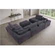 Kingsley 4-Piece Chenille Upholstered Large U-Shape Sectional Dark Gray
