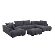 Kingsley 4-Piece Chenille Upholstered Large U-Shape Sectional Dark Gray