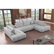 Kingsley 4-Piece Chenille Upholstered Large U-Shape Sectional Light Gray