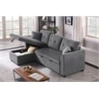 Joseph Fabric Upholstered Corduroy Sleeper Sofa With Storage Chaise Dark Gray