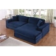 Liam 2-Piece Fabric Upholstered Corduroy Sofa Right Facing Chaise Dark Blue