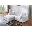 Luis Polyester Upholstered Modern Sectional Sofa Loveseat with Ottoman Gray