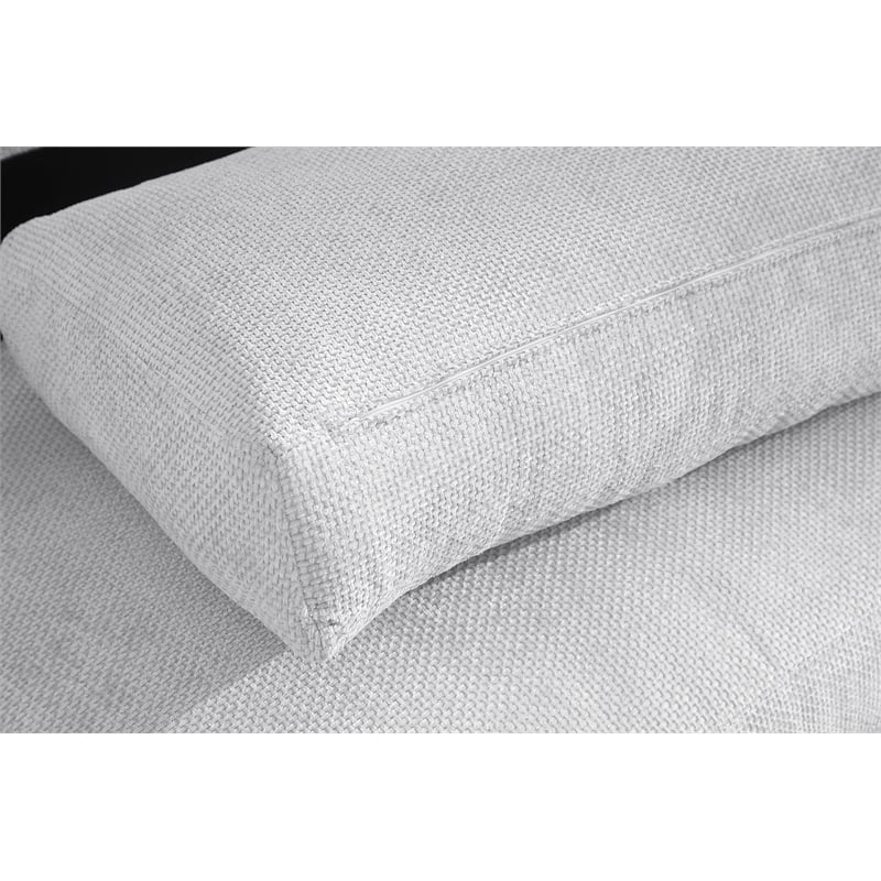 Luis Polyester Upholstered Modern Sectional Sofa Loveseat with Ottoman Gray