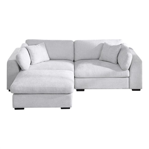 Luis Polyester Upholstered Modern Sectional Sofa Loveseat with Ottoman Gray