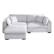 Luis Polyester Upholstered Modern Sectional Sofa Loveseat with Ottoman Gray