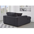 Amelia Polyester Corduroy Comfy Chaise Lounges Sofa Bed With Deep Seat Dark Gray