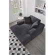 Amelia Polyester Corduroy Comfy Chaise Lounges Sofa Bed With Deep Seat Dark Gray