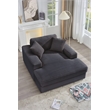 Amelia Polyester Corduroy Comfy Chaise Lounges Sofa Bed With Deep Seat Dark Gray