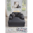 Amelia Polyester Corduroy Comfy Chaise Lounges Sofa Bed With Deep Seat Dark Gray
