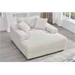 Amelia Polyester Corduroy Comfy Chaise Lounges Sofa Bed With Deep Seat White