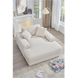 Amelia Polyester Corduroy Comfy Chaise Lounges Sofa Bed With Deep Seat White