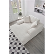 Amelia Polyester Corduroy Comfy Chaise Lounges Sofa Bed With Deep Seat White
