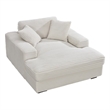 Amelia Polyester Corduroy Comfy Chaise Lounges Sofa Bed With Deep Seat White
